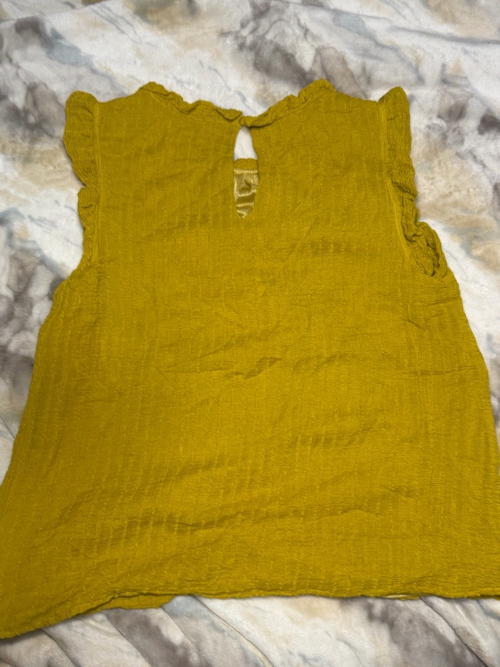THML Mustard Ruffle Sleeve Top with Star Details - Picture 3 of 3